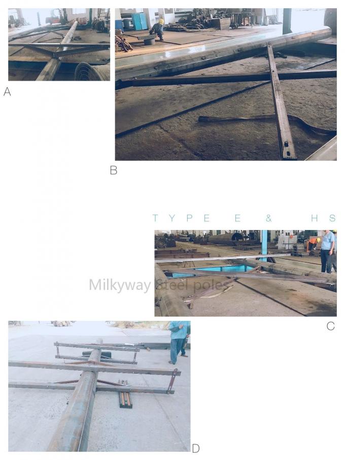 60ft 70ft 75ft 1200kg Galvanised Steel Posts For Transmission Power Line 1