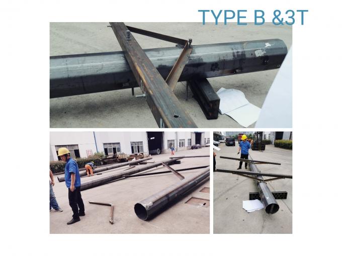 60ft 70ft 75ft 1200kg Galvanised Steel Posts For Transmission Power Line 2