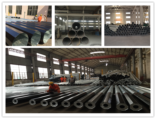 69kv Galvanized Steel Utility Pole For Electricity Distribution Line 0