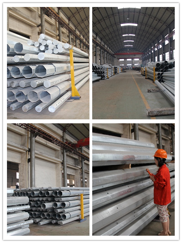 Electrical Power Pole For Electricity Distribution Polygonal Shape Material 20W-400W Lamp Power 2