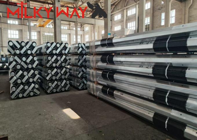 3.8mm 7.2mm 9m 11m Malaysia Hop Dip Galvanzation Steel Electric Poles With FRP 0