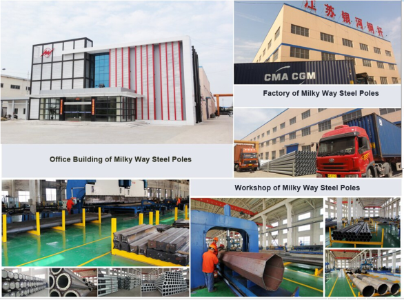 80FT 3sections 1200kg/1680kg/2000kg Philippines NGCP Standard Electric Steel Poles Column 2
