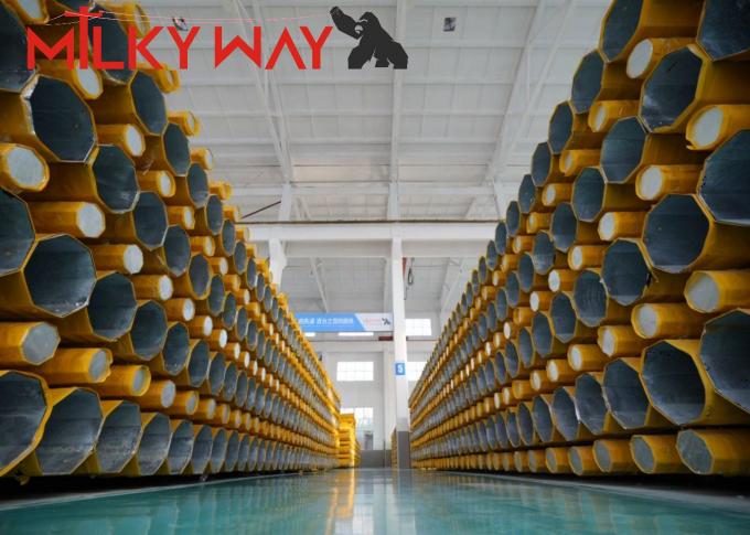 8m 11KV 13KV Electrical Power Steel Pole Transmission Line Project with Bitumen 1